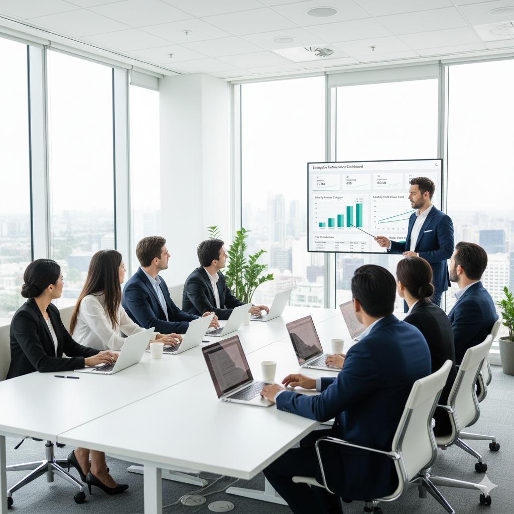 Team in a Power BI training session