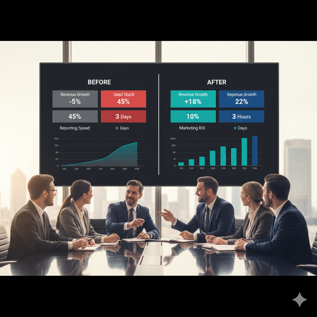 Retail results dashboard after 90 days